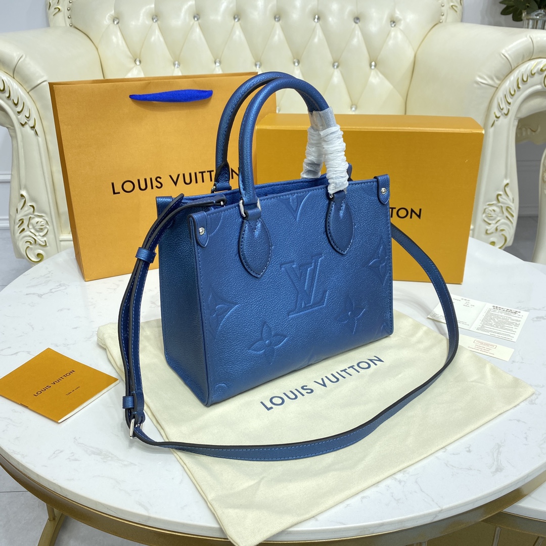 Louis Vuitton ONTHEGO PM Monogram Handbag M58956 Navy Nacre